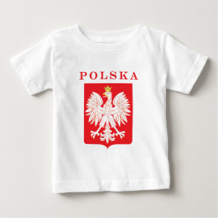 T-shirt Pour Bébé Bouclier rouge de l'aigle polska