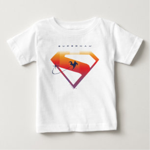 T-shirt Pour Bébé Bouclier Superman de coucher de soleil