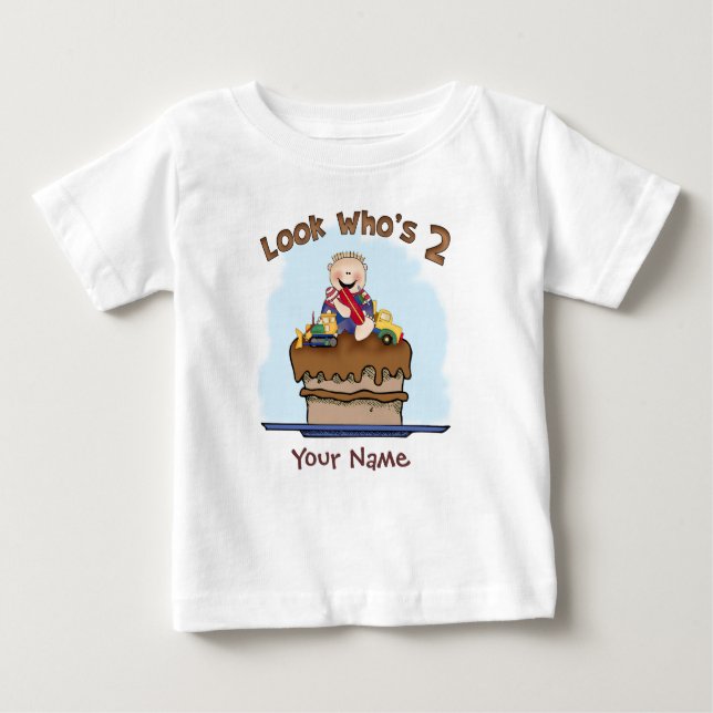 T-shirt Pour Bébé Boue de chocolat 2e anniversaire Personnalisé (Devant)
