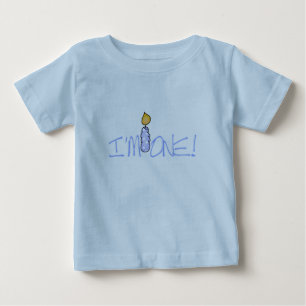 T-shirt Pour Bébé Bougie bleue je suis d'un anniversaire
