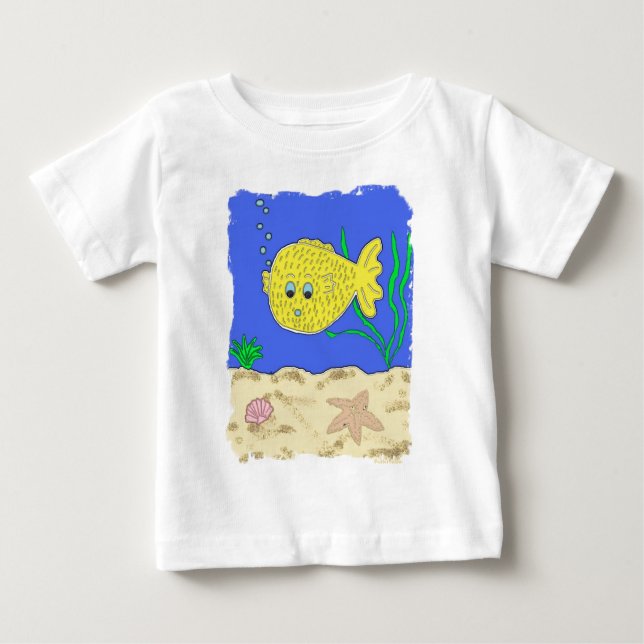 T-shirt Pour Bébé Bouillonne le Blowfish (Devant)