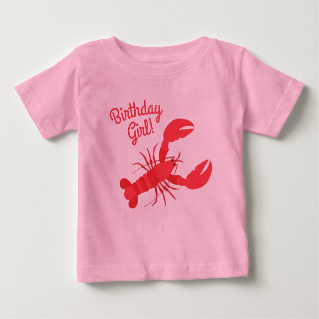 T-shirt Pour Bébé Boule de homard Anniversaire Fête Enfants mignons (Devant)