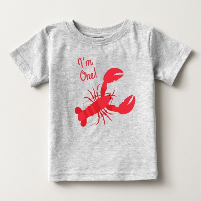 T-shirt Pour Bébé Boule de homard Anniversaire Fête Enfants mignons (Devant)
