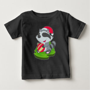T-shirt Pour Bébé Boule de Noël Racoon