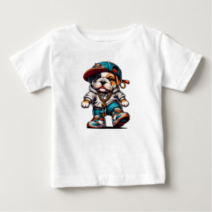 T-shirt Pour Bébé Bouledogue de style de rue