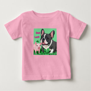 T-shirt Pour Bébé Bouledogue français bonne chance French Bulldog
