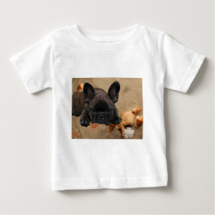 T-shirt Pour Bébé Bouledogue français de plage Bouledogue Français