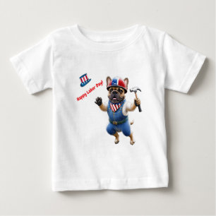 T-shirt Pour Bébé Bouledogue français Fête du Travail French Bulldog