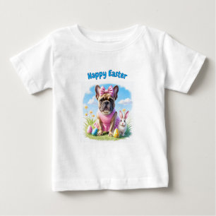 T-shirt Pour Bébé Bouledogue français Joyeuses Pâques French Bulldog