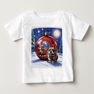 T-shirt Pour Bébé Bouledogue français Noël French Bullog