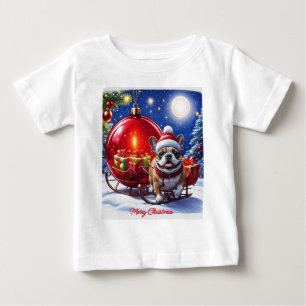 T-shirt Pour Bébé Bouledogue français Noël French Bullog