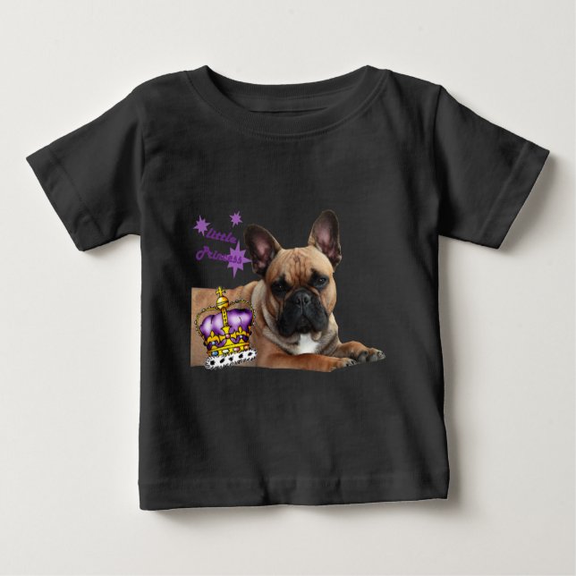 T-shirt Pour Bébé Bouledogue français Princess French Bulldog (Devant)