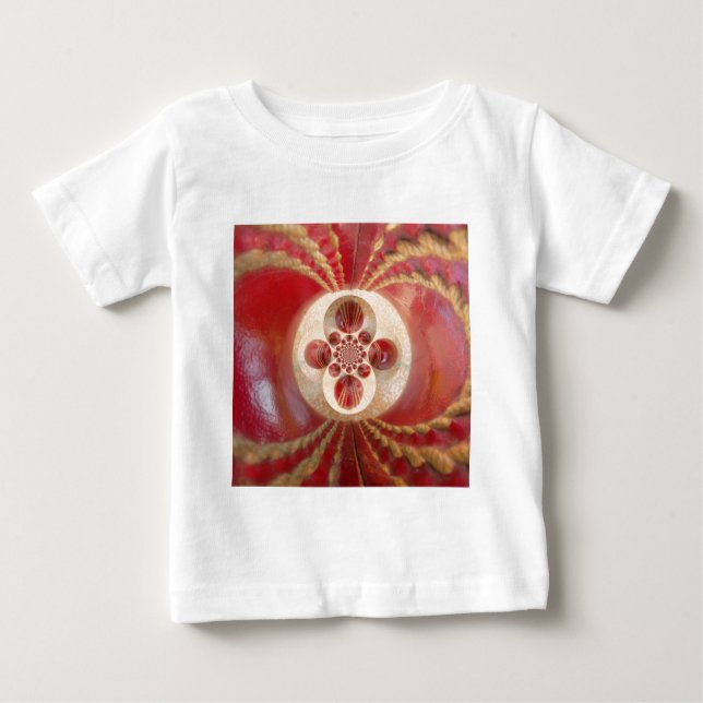 T-shirt Pour Bébé Boules de cricket rouge Art Abstrait Design d'impr (Devant)