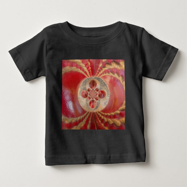 T-shirt Pour Bébé Boules de cricket rouge Art Abstrait Design d'impr (Devant)
