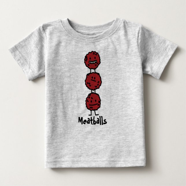 T-shirt Pour Bébé Boulettes de viande heureusement empilées sur l'un (Devant)