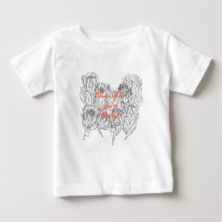 T-shirt Pour Bébé Bouquet de croquis en Protea noir et blanc