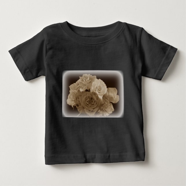 T-shirt Pour Bébé Bouquet Sepia Rose (Devant)