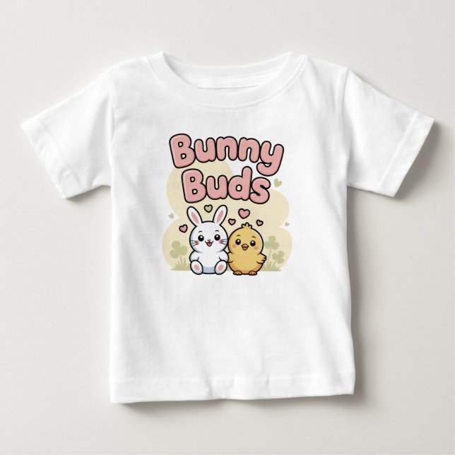 T-shirt Pour Bébé Bourgeons de lapin mignons pour Pâques enfants (Devant)