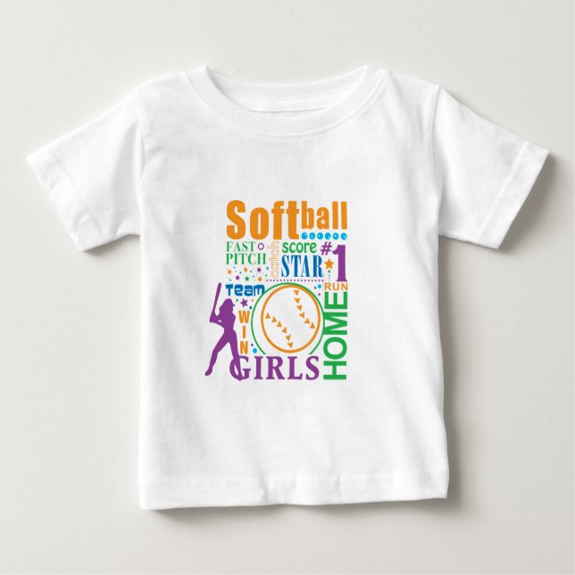 T-shirt Pour Bébé Bourne Softball (Devant)