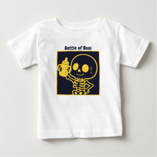 T-shirt Pour Bébé Bouteille de Boos Bébé squelette mignon Halloween