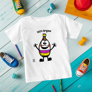T-shirt Pour Bébé Bouteille de dessin animé colorée – Amusant et per
