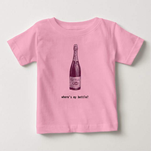 T-shirt Pour Bébé bouteille de vin - où est ma bouteille ? (Devant)