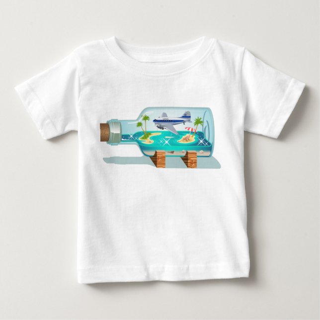 T-shirt Pour Bébé Bouteille souvenir de dessin (Devant)