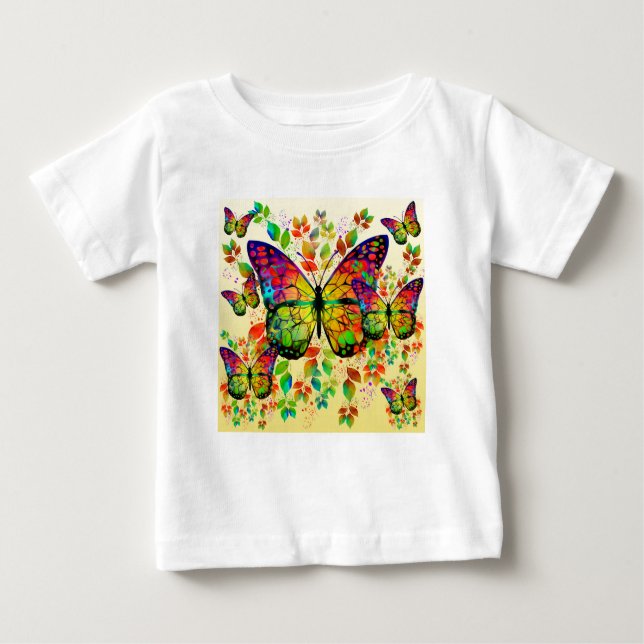 T-SHIRT POUR BÉBÉ BOUTEILLES DE PRINTEMPS NATURE COLORÉE (Devant)