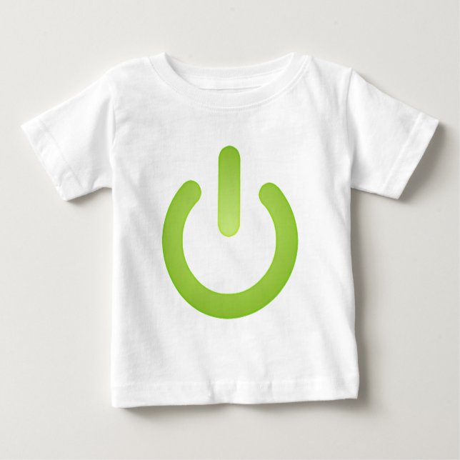 T-shirt Pour Bébé Bouton d'alimentation simple (Devant)