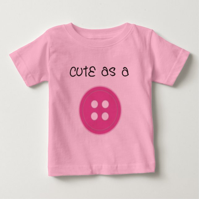T-shirt Pour Bébé Bouton mignon - Fille (Devant)