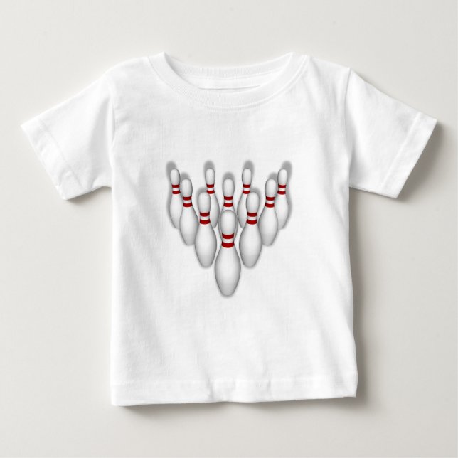 T-shirt Pour Bébé Bowling Pins : Modèle 3D: (Devant)