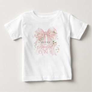 T-shirt Pour Bébé Bowtiiful One 1er Anniversaire Fleurs Ruban Filles