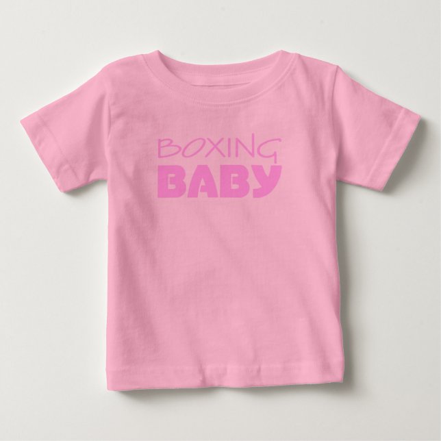 T-shirt Pour Bébé Boxe bébé fille porter (Devant)