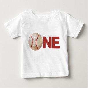 T-shirt Pour Bébé Boy First Birthday Baseball ONE