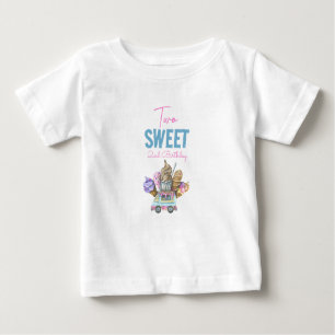 T-shirt Pour Bébé Boy Ice Cream Camion Deux Sweet 2e Anniversaire