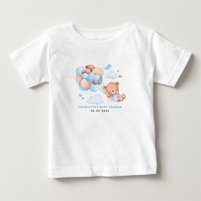 T-shirt Pour Bébé Boy Teddy Bear “We Can Bearly Wait” Baby Shirt (Devant)