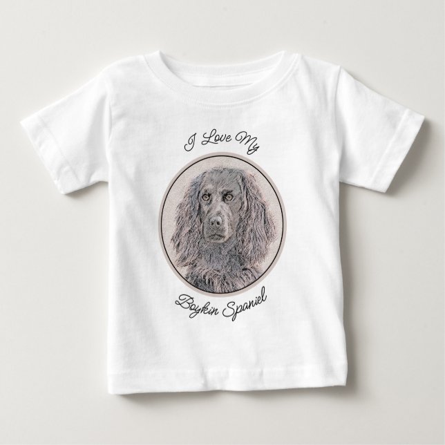 T-shirt Pour Bébé Boykin Peinture Espagnole - Cute Original Chien Ar (Devant)