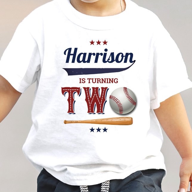 T-shirt Pour Bébé Boys Baseball 2e anniversaire (Créateur téléchargé)