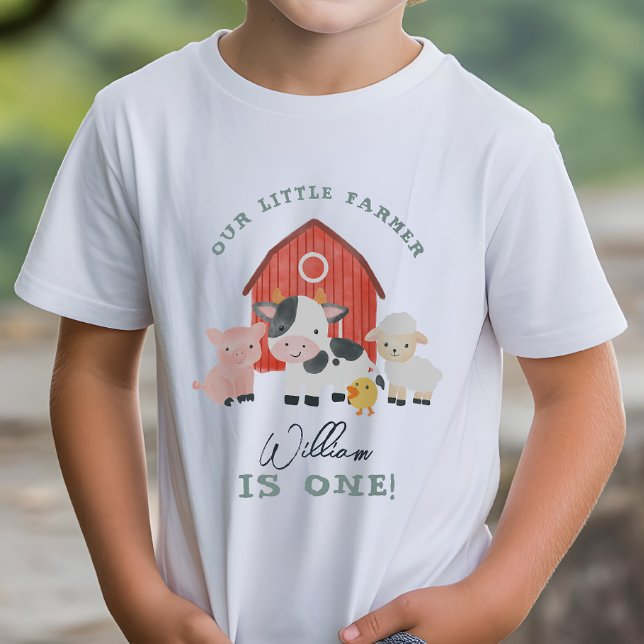 T-shirt Pour Bébé Boys Cute Farm Animal Kids Birthday (Créateur téléchargé)