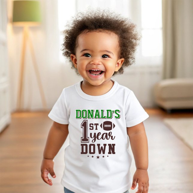 T-shirt Pour Bébé Boy's Football First Year Down 1st Birthday (Créateur téléchargé)