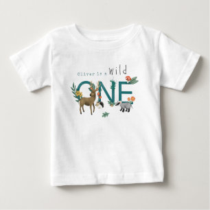 T-shirt Pour Bébé Boys mignonne Wild One Woodland 1er anniversaire