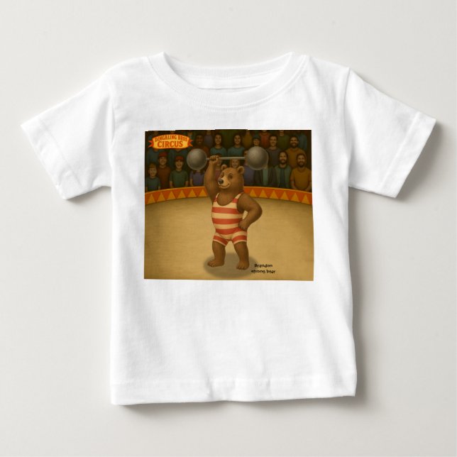 T-shirt Pour Bébé Brandon, ours puissant du cirque (Devant)