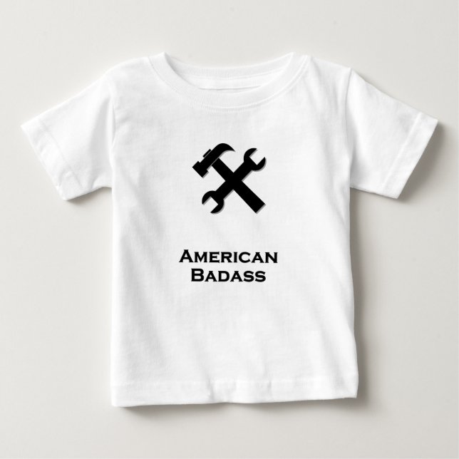 T-shirt Pour Bébé Brassage de marteau noir (Devant)