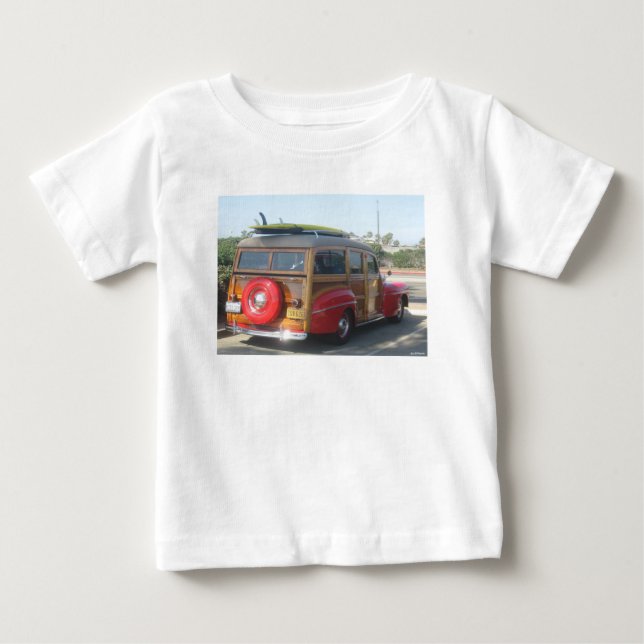 T-shirt Pour Bébé Break de plage en bois (Devant)