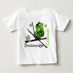 T-shirt Pour Bébé Breckenridge Colorado green skier baby tee