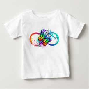 T-shirt Pour Bébé Bright infinity with rainbow butterfly