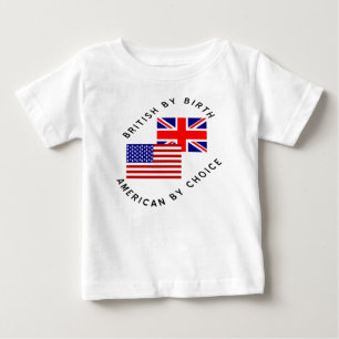 T-shirt Pour Bébé Britannique de naissance, Américain par choix