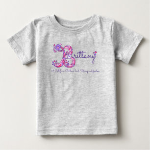T-shirt Pour Bébé Brittany girls B nom signifiant chemise monographi