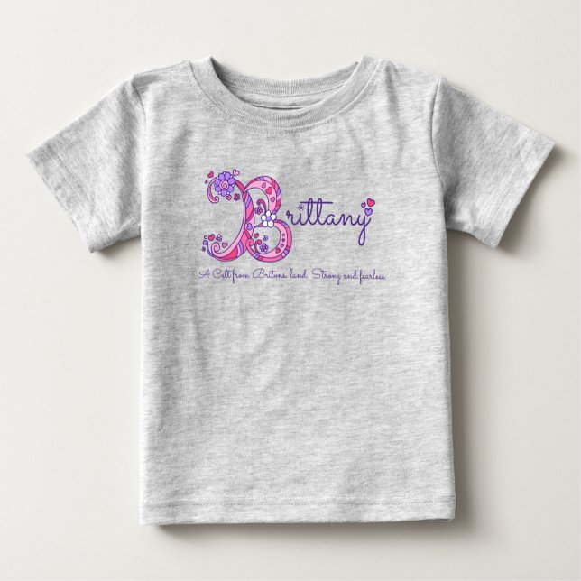 T-shirt Pour Bébé Brittany girls B nom signifiant chemise monographi (Devant)