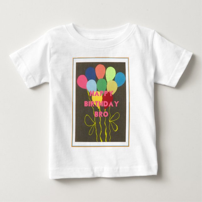 T-shirt Pour Bébé Bro Art d'anniversaire heureux (Devant)